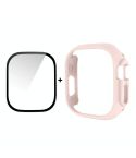For Apple Watch Ultra / Ultra 2 49mm ENKAY 2 in 1 PC Case + Full Coverage 9H Tempered Glass Film(Pink)