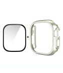 For Apple Watch Ultra / Ultra 2 49mm ENKAY 2 in 1 PC Case + Full Coverage 9H Tempered Glass Film(Silver)