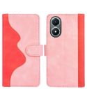 For vivo Y02s Stitching Horizontal Flip Leather Phone Case(Red)