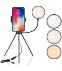 NS-08 LED Dimmable Ring Lamp with Phone Tripod Stand Holder