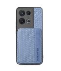 For OPPO Reno 8 Pro Carbon Fiber Magnetic Card Bag Phone Case(Blue)
