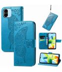 For Xiaomi Redmi A1 Butterfly Love Flower Embossed Leather Phone Case(Blue)