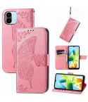 For Xiaomi Redmi A1 Butterfly Love Flower Embossed Leather Phone Case(Pink)