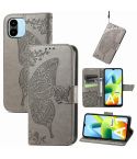For Xiaomi Redmi A1 Butterfly Love Flower Embossed Leather Phone Case(Gray)