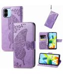 For Xiaomi Redmi A1 Butterfly Love Flower Embossed Leather Phone Case(Lavender)