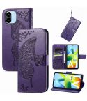 For Xiaomi Redmi A1 Butterfly Love Flower Embossed Leather Phone Case(Purple)