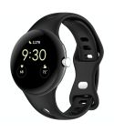 For Google Pixel Watch Water Drop Slimming Butterfly Button Solid Silicone Band(Black)