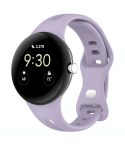 For Google Pixel Watch Water Drop Slimming Butterfly Button Solid Silicone Band(Light Purple)