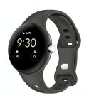 For Google Pixel Watch Water Drop Slimming Butterfly Button Solid Silicone Band(Space Grey)