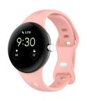 For Google Pixel Watch Water Drop Slimming Butterfly Button Solid Silicone Band(Light Pink)