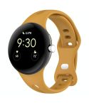 For Google Pixel Watch Water Drop Slimming Butterfly Button Solid Silicone Band(Yellow)