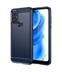 For Motorola Moto G Power 2020 Brushed Texture Carbon Fiber TPU Phone Case(Blue)