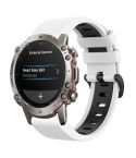 For Amazfit Falcon 22mm Two-Color Sports Silicone Watch Band(White+Black)