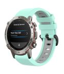 For Amazfit Falcon 22mm Two-Color Sports Silicone Watch Band(Peppermint Green + Grey)