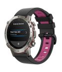 For Amazfit Falcon 22mm Two-Color Sports Silicone Watch Band(Black+Pink)