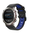 For Amazfit Falcon 22mm Two-Color Sports Silicone Watch Band(Black+Blue)