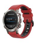 For Amazfit Falcon 22mm Two-Color Sports Silicone Watch Band(Red+Black)