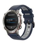 For Amazfit Falcon 22mm Two-Color Sports Silicone Watch Band(Midnight Blue + Gray)