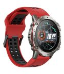 For Amazfit Falcon 22mm  Two-Color Breathable Sports Silicone Watch Band(Red+Black)