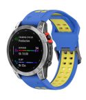For Amazfit Falcon 22mm  Two-Color Breathable Sports Silicone Watch Band(Blue+Yellow)
