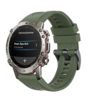 For Amazfit Falcon 22mm Quick-Release Solid Color Silicone Watch Band(Dark Green)