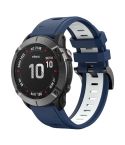 For Amazfit Falcon 22mm Two-Color Silicone Quick-Release Metal Buckle Watch Band(Blue+White)