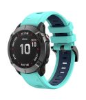 For Amazfit Falcon 22mm Two-Color Silicone Quick-Release Metal Buckle Watch Band(Mint Green + Blue)