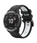 For Amazfit Falcon 22mm Two-Color Silicone Quick-Release Metal Buckle Watch Band(Black+White)