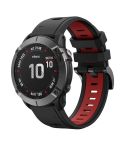 For Amazfit Falcon 22mm Two-Color Silicone Quick-Release Metal Buckle Watch Band(Black+Red)