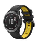 For Amazfit Falcon 22mm Two-Color Silicone Quick-Release Metal Buckle Watch Band(Black+Yellow)