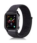 Simple Fashion Nylon Watch Band with Frame for Apple Watch Series 5 & 4 40mm(Official Official Black)