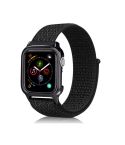 Simple Fashion Nylon Watch Band with Frame for Apple Watch Series 5 & 4 40mm(Reflective Black)