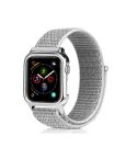 Simple Fashion Nylon Watch Band with Frame for Apple Watch Series 5 & 4 40mm(Silver)