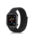 Simple Fashion Nylon Watch Band with Frame for Apple Watch Series 5 & 4 40mm(All black)