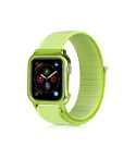 Simple Fashion Nylon Watch Band with Frame for Apple Watch Series 5 & 4 40mm(Bright yellow)