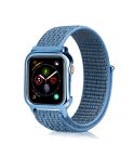 Simple Fashion Nylon Watch Band with Frame for Apple Watch Series 5 & 4 40mm(Reflective Blue)