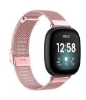 For Fitbit Versa 4 / Versa 3 / Sense 2 / Sense Integrated Milan Buckle Fine Mesh Metal Watch Band(Pink)