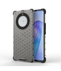 For Honor X9A Shockproof Honeycomb Phone Case(Black)