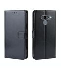 Retro Crazy Horse Texture Horizontal Flip Leather Case for LG K50 /LG Q60, with Holder & Card Slots & Photo Frame(Black)