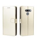 Retro Crazy Horse Texture Horizontal Flip Leather Case for LG K50 /LG Q60, with Holder & Card Slots & Photo Frame(Gold)