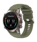 For Amazfit Falcon Dotted Steel Buckle Solid Color Silicone Watch Band(Jungle Green)