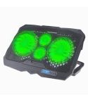 S18 Aluminum Four Fans Gaming Laptop Cooling Pad Foldable Holder with Wind Speed Display(Green)