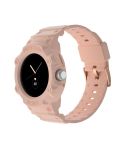 For Google Pixel Watch JUNSUNMAY Integrated TPU Adjustable Elastic Watch Band(Pink)
