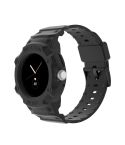 For Google Pixel Watch JUNSUNMAY Integrated TPU Adjustable Elastic Watch Band(Black)
