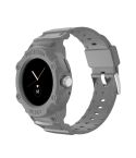 For Google Pixel Watch JUNSUNMAY Integrated TPU Adjustable Elastic Watch Band(Grey)