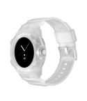 For Google Pixel Watch JUNSUNMAY Integrated TPU Adjustable Elastic Watch Band(Translucent)