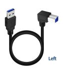 JUNSUNMAY USB 3.0 A Male to USB 3.0 B Male Adapter Cable Cord 1.6ft/0.5M for Docking Station, External Hard Drivers, Scanner, Printer and More(Left)