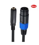 JUNSUNMAY Speakon Female to 6.35mm Female Audio Speaker Adapter Cable, Length: 50cm