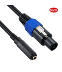 JUNSUNMAY Speakon Male to 6.35mm Female Audio Speaker Adapter Cable with Snap Lock, Length: 50cm