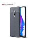 Litchi Texture TPU Shockproof Case for OPPO Realme X(Navy Blue)